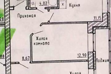 2-к квартира, 55 м², 1/3 эт.